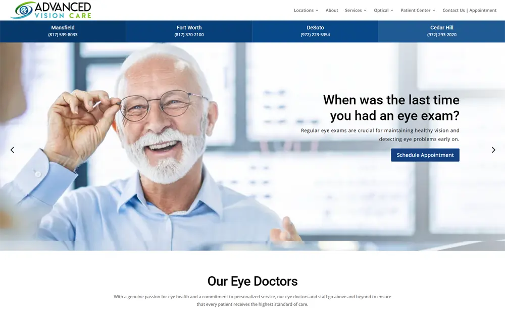 Eye Care Practice Website Design Eye Care Practice Website Design